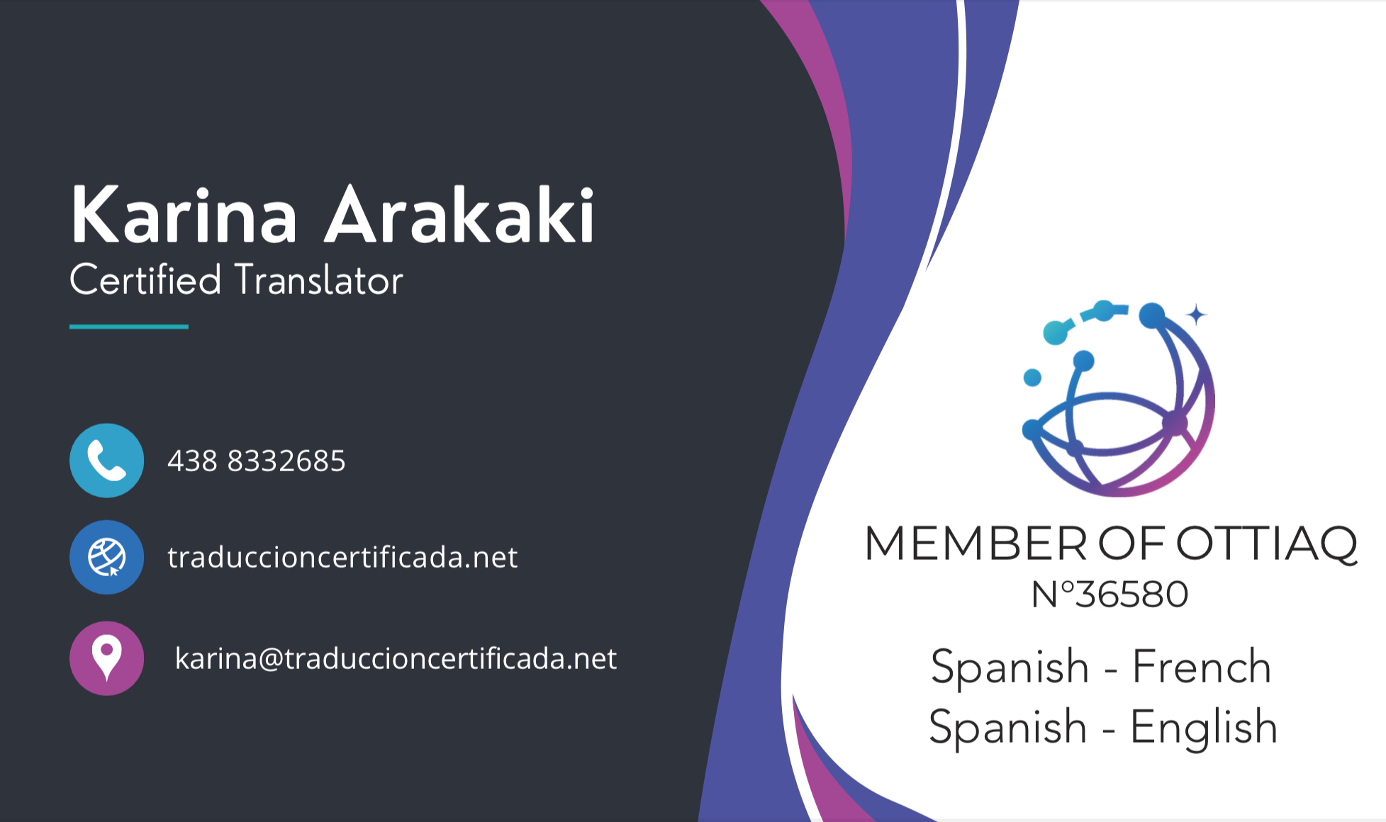 Tarjeta Karina Arakaki